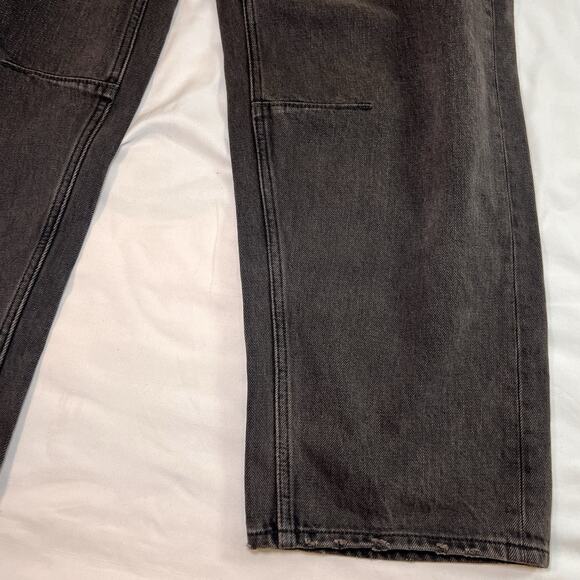 Madewell The Darted Barrel Leg Jeans Petite Size 26P Black Button Fly Boho Denim - Picture 5 of 16